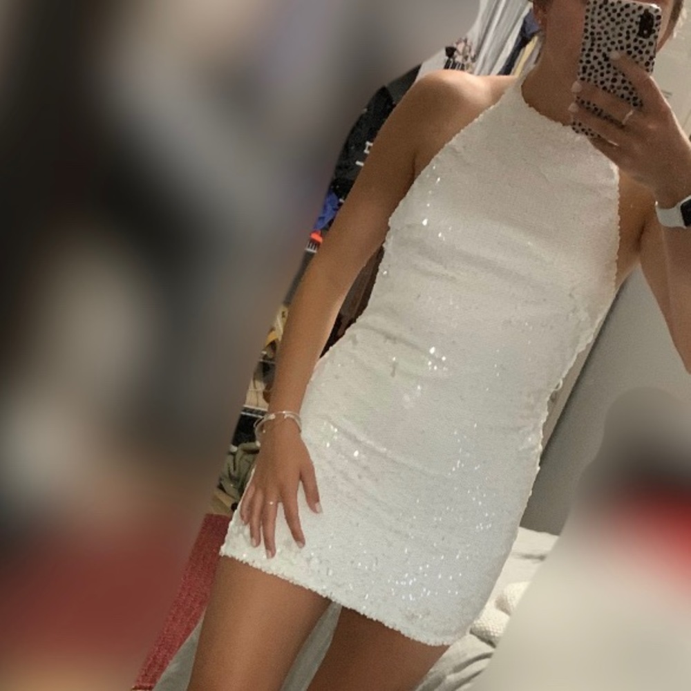 White sequin dress